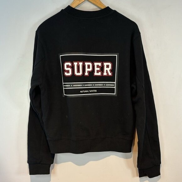 Andersson Bell navy blue “Super”crewneck sweatshirt with zipper waist size small - Picture 3 of 9